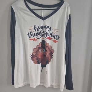 Happy Thanksgiving Women's Top - Black and White